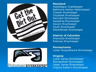 Maryland Assateague Coastkeeper Baltimore Harbor Waterkeeper Chester Riverkeeper