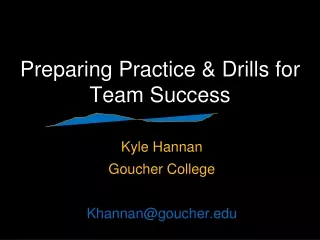 Preparing Practice &amp; Drills for Team Success