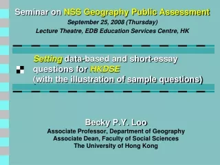 Becky P.Y. Loo Associate Professor, Department of Geography