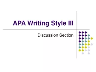 APA Writing Style III