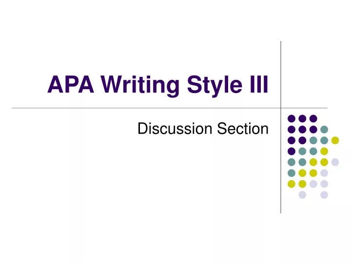apa writing style iii