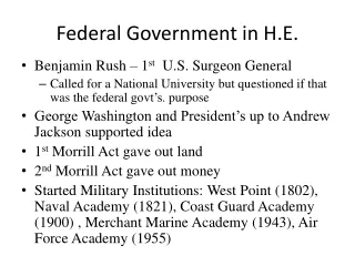 Federal Government in H.E.
