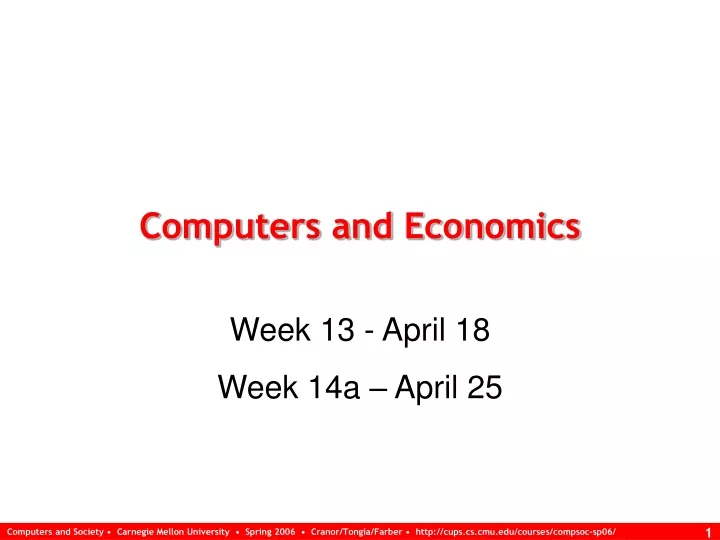 computers and economics