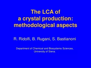 The LCA of  a crystal production: methodological aspects