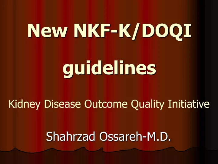 new nkf k doqi guidelines