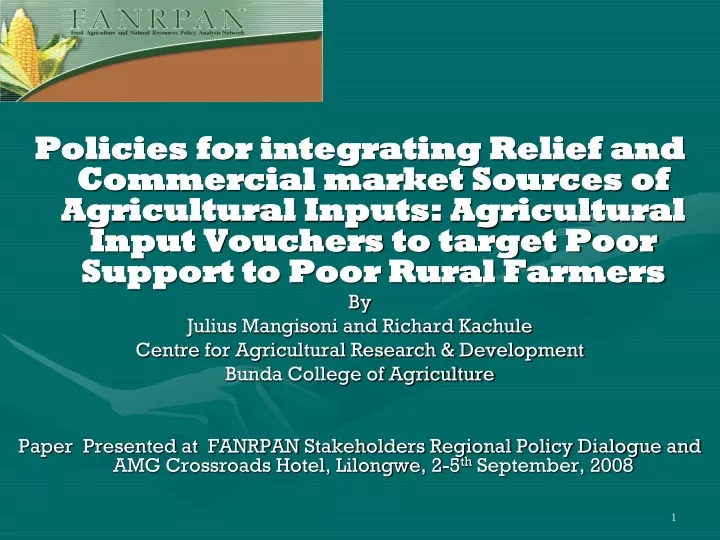 policies for integrating relief and commercial