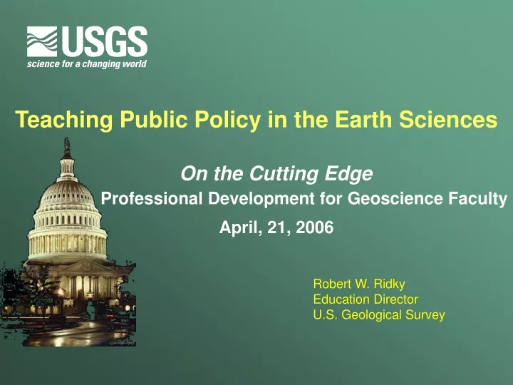 teaching public policy in the earth sciences