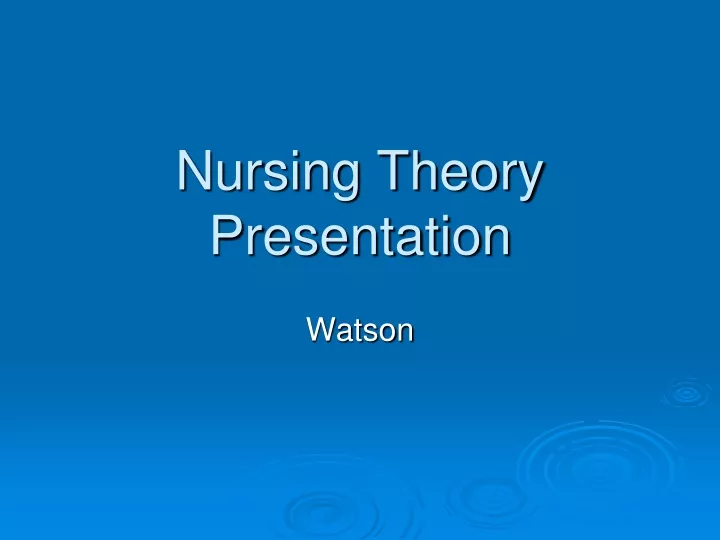 nursing theory presentation
