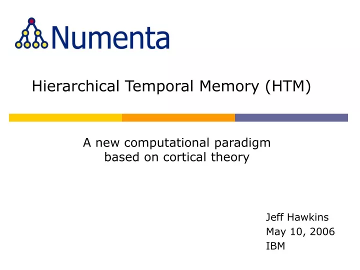 hierarchical temporal memory htm
