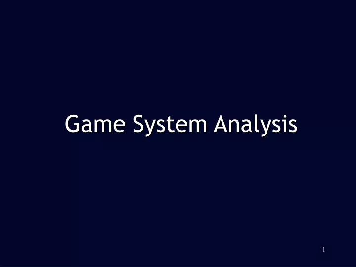 game system analysis