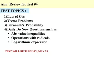 Aim: Review for Test #4