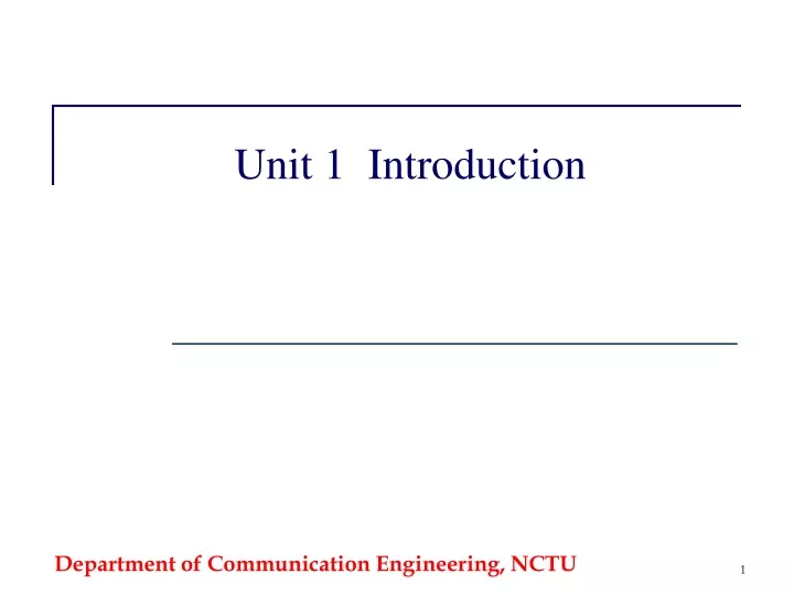 unit 1 introduction