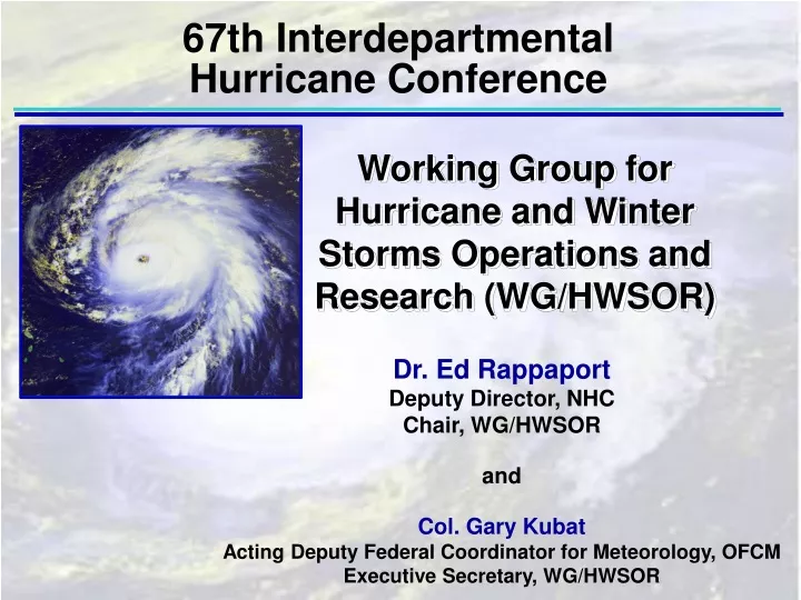 67th interdepartmental hurricane conference