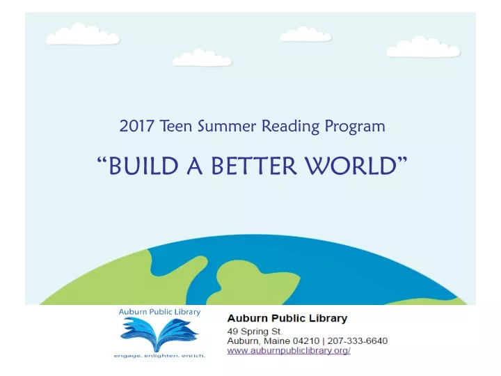 2017 teen summer reading program build a better