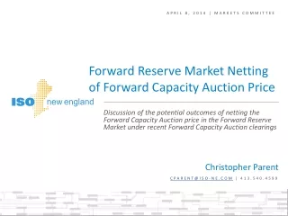 April 8, 2014 | Markets Committee