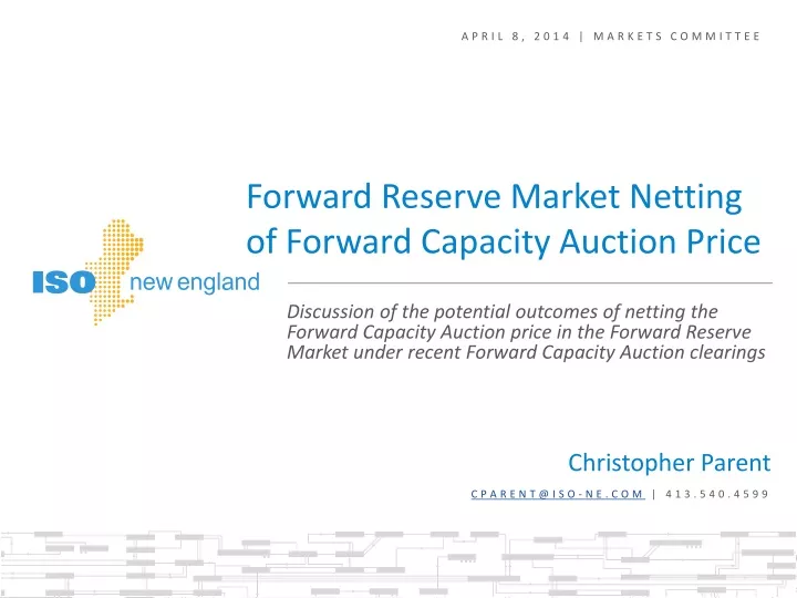 april 8 2014 markets committee