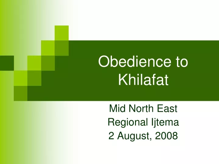 obedience to khilafat