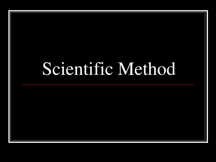 scientific method