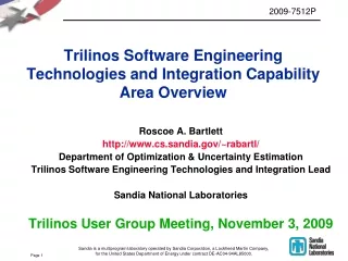 Trilinos Software Engineering Technologies and Integration Capability Area Overview