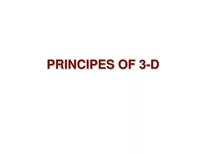 principes of 3 d