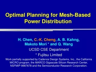 Optimal Planning for Mesh-Based Power Distribution