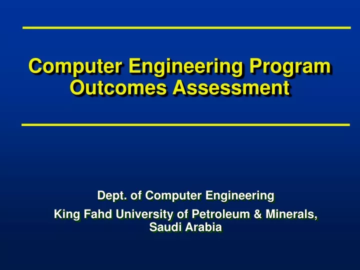 computer engineering program outcomes assessment