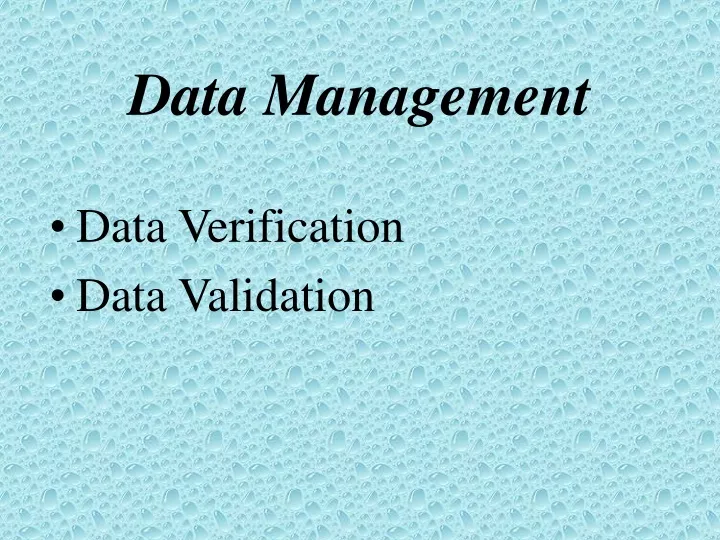 data management