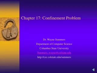 Chapter 17: Confinement Problem