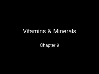 Vitamins &amp; Minerals