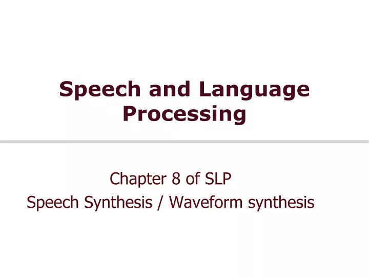 speech and language processing
