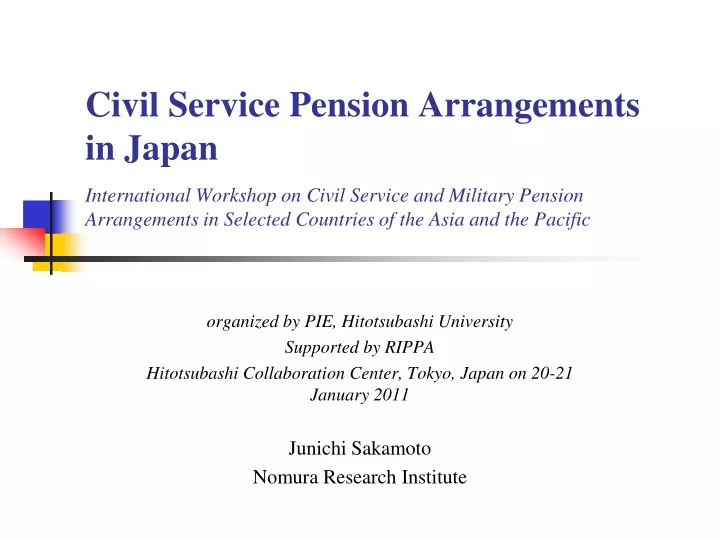 civil service pension arrangements in japan