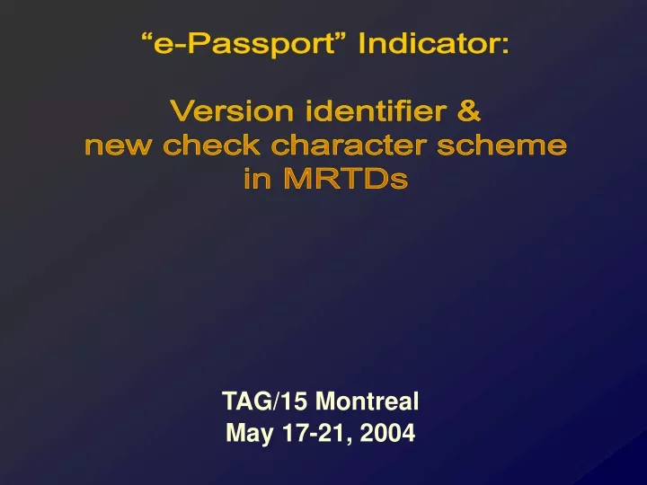e passport indicator version identifier new check