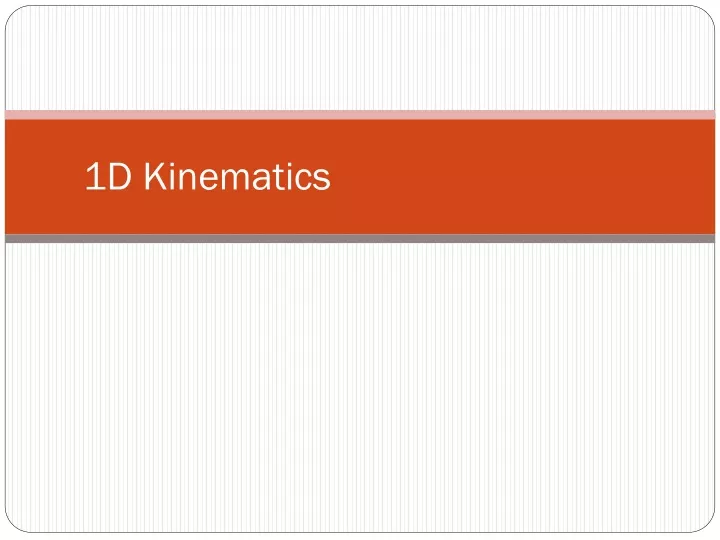 1d kinematics