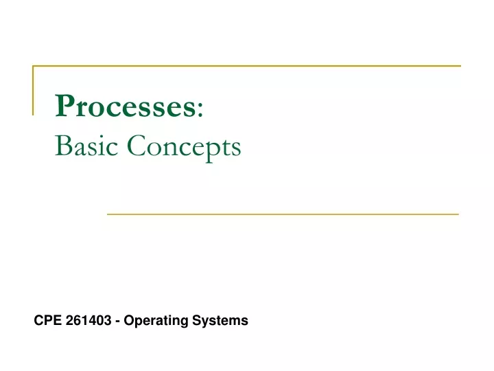 processes basic concepts