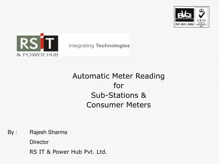 automatic meter reading for sub stations consumer meters