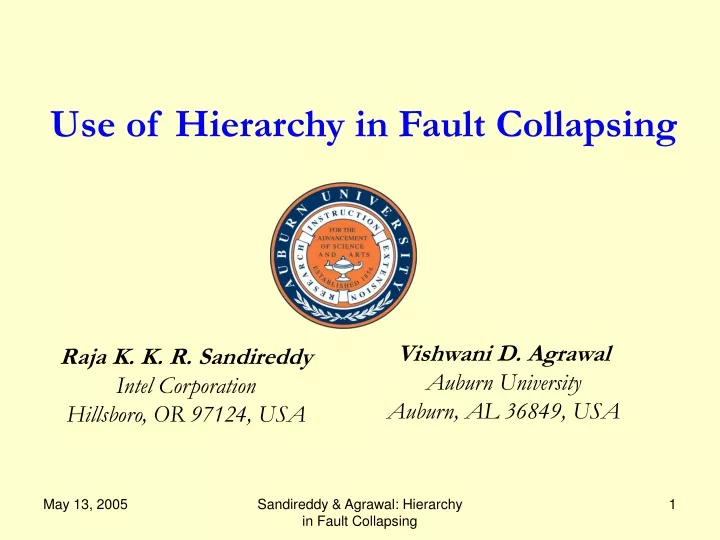 use of hierarchy in fault collapsing