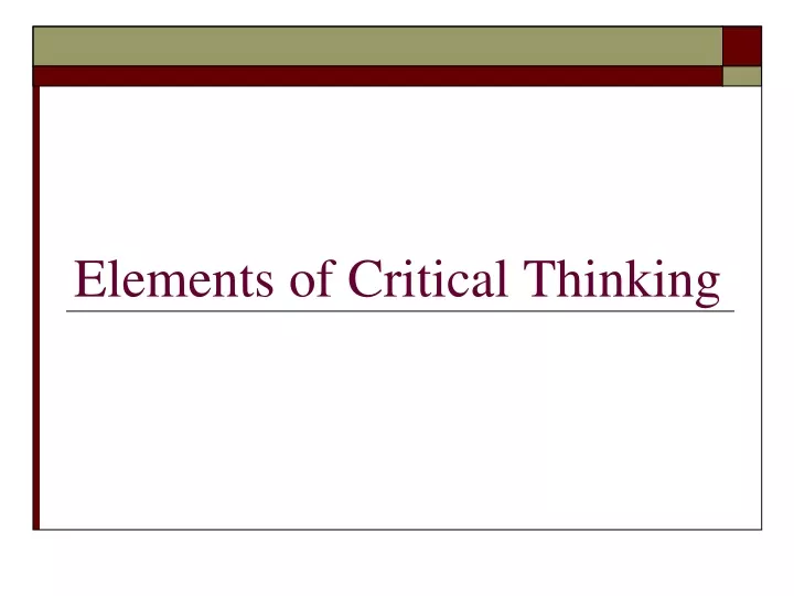 elements of critical thinking