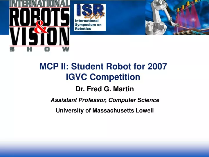 mcp ii student robot for 2007 igvc competition