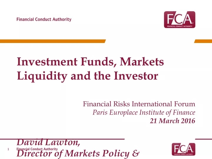 investment funds markets liquidity