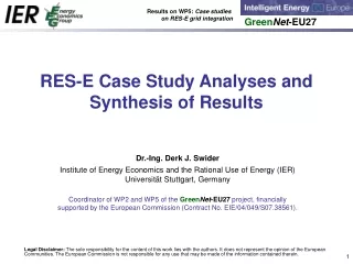 RES-E Case Study Analyses and Synthesis of Results