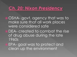 Ch. 20: Nixon Presidency