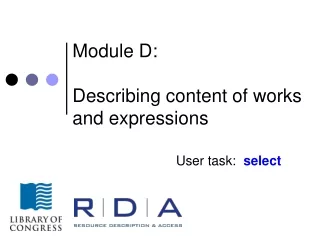 Module D: Describing content of works and expressions