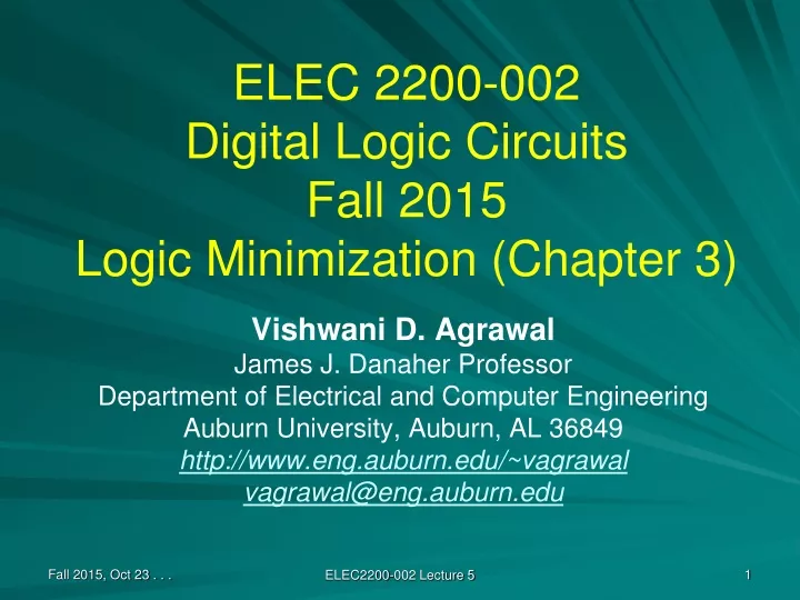 elec 2200 002 digital logic circuits fall 2015 logic minimization chapter 3