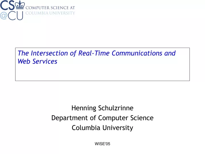 the intersection of real time communications and web services