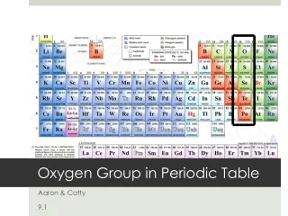Oxygen Group in Periodic Table