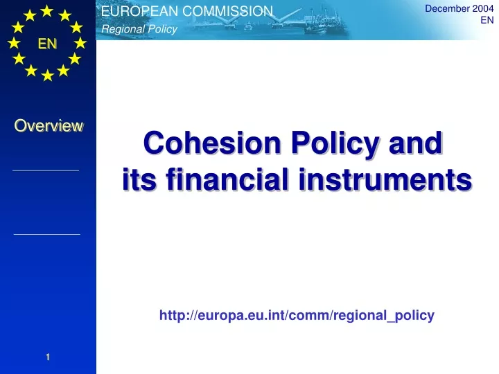 cohesion policy and its financial instruments