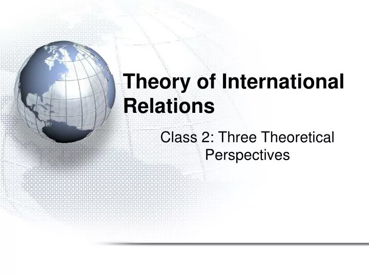 class 2 three theoretical perspectives