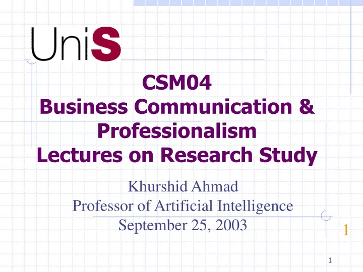 csm04 business communication professionalism lectures on research study