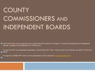 County commissioners  and  Independent Boards