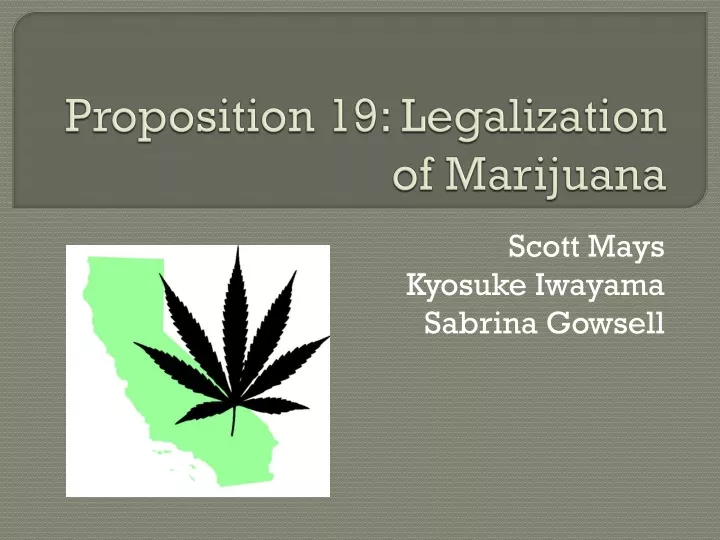 proposition 19 legalization of marijuana
